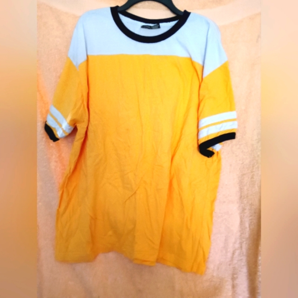 Alternative Apparel Yellow, White & Black Short-Sleeve Crewneck Tee
